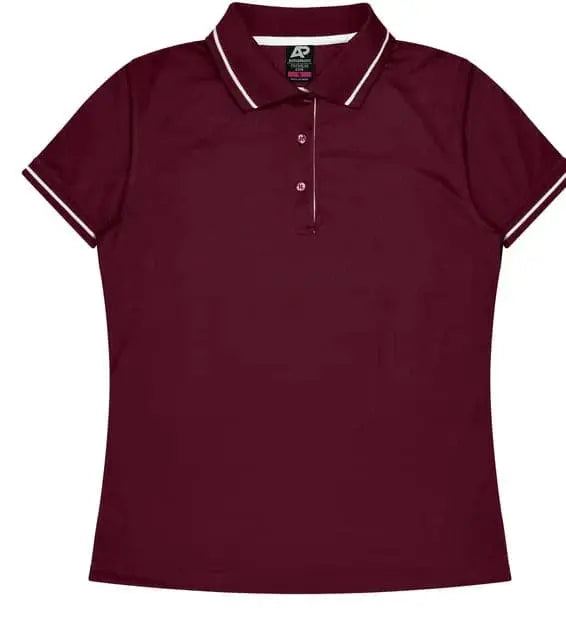 Aussie Pacific Cottesloe Lady Polo Shirt 2319  Aussie Pacific MAROON/WHITE 6